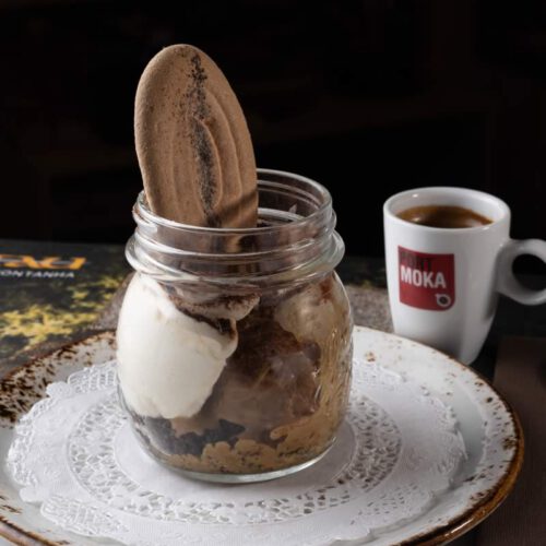 Tiramisú con cookie de chocolate